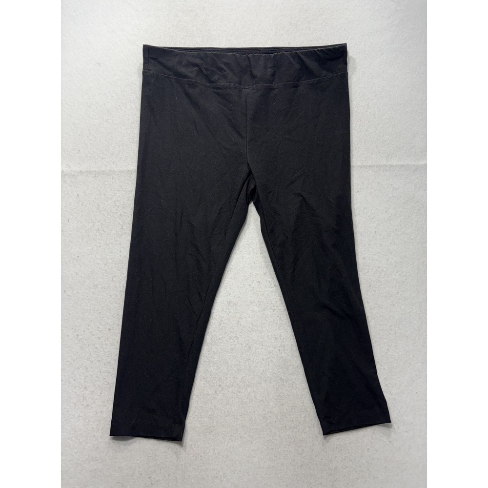 Time And Tru Leggings Womens XL Black High Rise Capri 21.5" Inseam Stretch